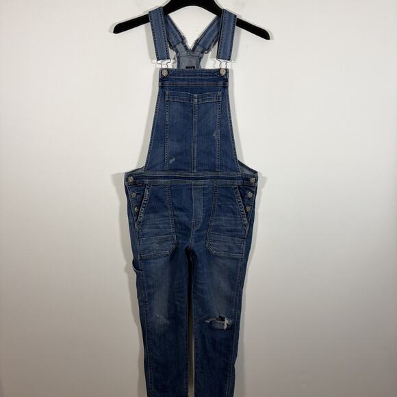 Citizens of Humanity Anthropologie Denim Jean Bib Overalls Small Distressed - Picture 2 of 13